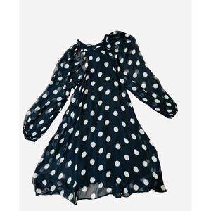 NWT Anthropologie MAEVE Black Polka Dot Mini Dress Long Sleeve  NEW
